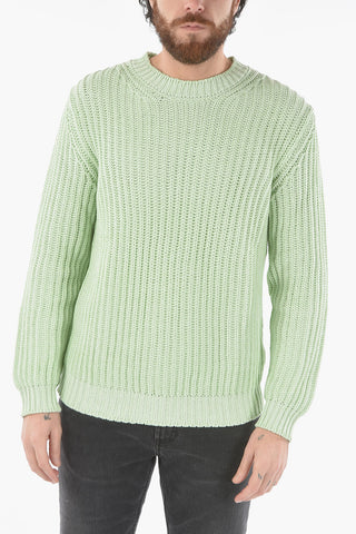 Maglia Girocollo A Trecce e a Tinta Unita