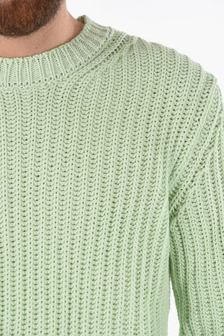 Maglia Girocollo A Trecce e a Tinta Unita