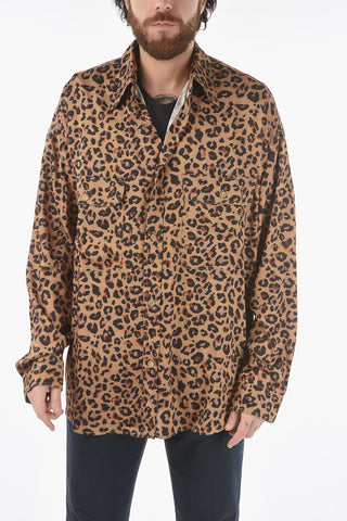 Camicia DONA ANA Oversized a Fantasia Animalier con Doppio Taschino