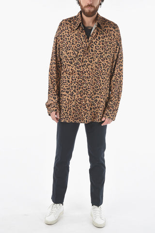 Camicia DONA ANA Oversized a Fantasia Animalier con Doppio Taschino