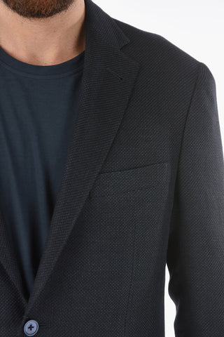 virgin wool and flax GATE notch lapel 2-button blazer
