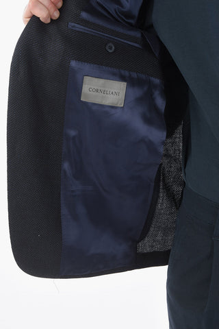 virgin wool and flax GATE notch lapel 2-button blazer