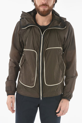 Giacca a Vento in Nylon con Cappuccio