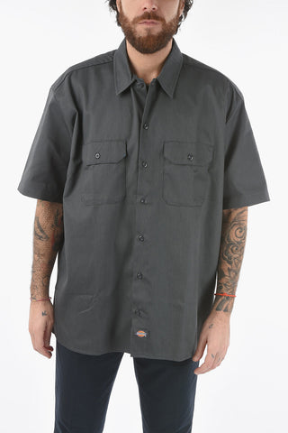 Short Sleeves Oversized Shirt with Double Breast Pocket