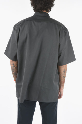 Short Sleeves Oversized Shirt with Double Breast Pocket
