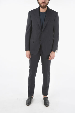 pinstriped side vents notch lapel MANTUA 2-button suit
