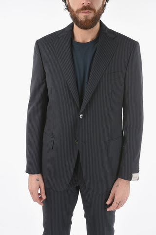 pinstriped side vents notch lapel MANTUA 2-button suit