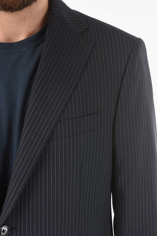 pinstriped side vents notch lapel MANTUA 2-button suit