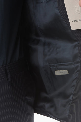pinstriped side vents notch lapel MANTUA 2-button suit