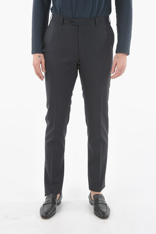 pinstriped side vents notch lapel MANTUA 2-button suit