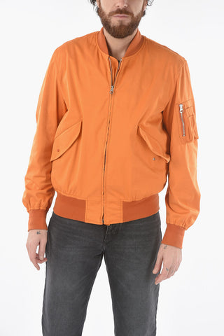 Bomber a Tinta Unita con Chiusura Zip