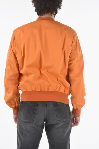Bomber a Tinta Unita con Chiusura Zip