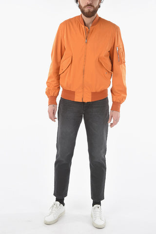 Bomber a Tinta Unita con Chiusura Zip