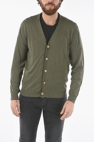 Cardigan Leggero in Cotone e Lino con collo a V