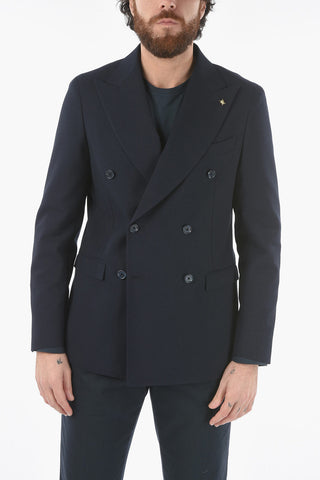 CC COLLECTION peak lapel flap pocket REWARD double-breasted blazer
