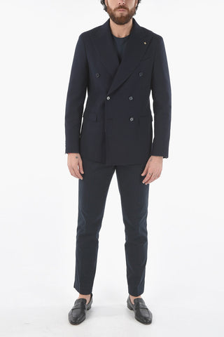 CC COLLECTION peak lapel flap pocket REWARD double-breasted blazer