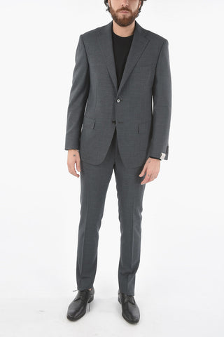 virgin wool side vents notch lapel 2-button suit