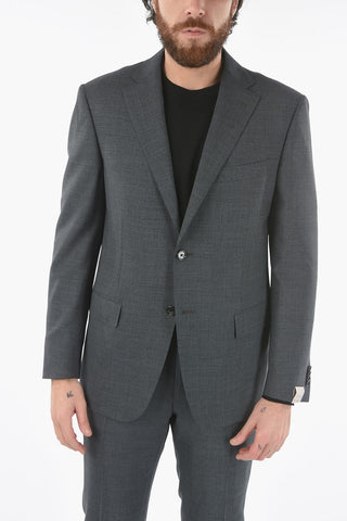 virgin wool side vents notch lapel 2-button suit