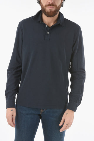 Cotton BORG 3-Buttons Polo Shirt with Long Sleeve