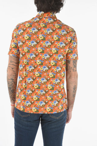 Ibiscus Printed Piquè Cotton GREG Polo Shirt