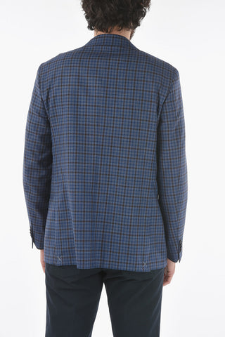 CC COLLECTION check virgin wool RIGHT notch lapel 2-button blazer