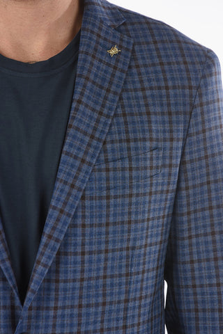 CC COLLECTION check virgin wool RIGHT notch lapel 2-button blazer