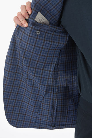 CC COLLECTION check virgin wool RIGHT notch lapel 2-button blazer