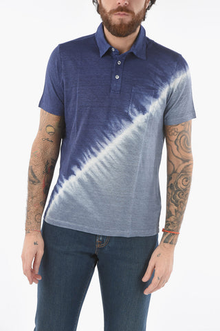 Shaded Effect Flax SMITH Polo Shirt with Breast Pocket