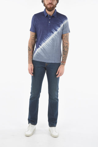Shaded Effect Flax SMITH Polo Shirt with Breast Pocket