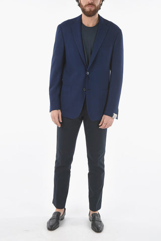 virgin wool Two-Tone GATE notch lapel 2-button blazer