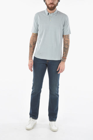 Solid Color Cotton Polo Shirt