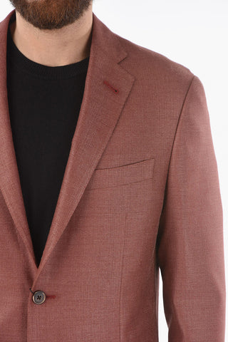 Virgin wool and silk side vents notch lapel GATE 2-button blazer