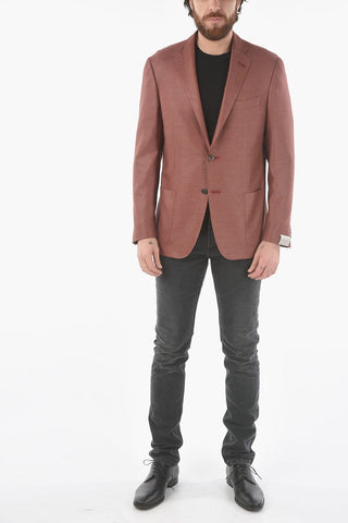 Virgin wool and silk side vents notch lapel GATE 2-button blazer