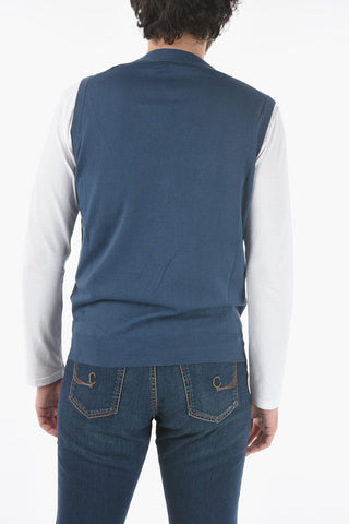 Solid Color Flax and Cotton Vest