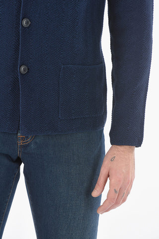 Chevron Motif Knitted Blazer
