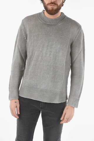 Shaded Effect Linen Crew-Neck Sweater