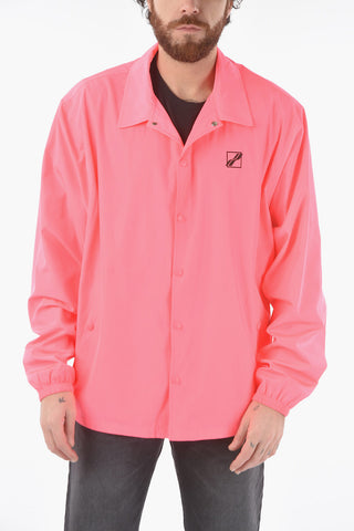 Solid Color Windbreaker with Contrasting Detail