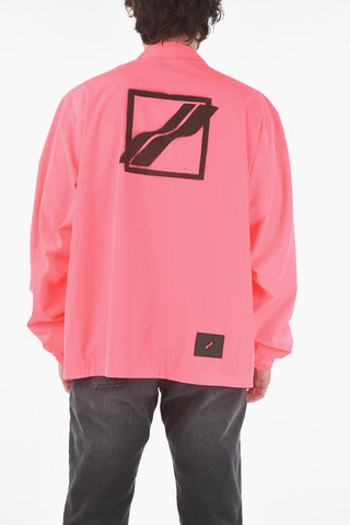 Solid Color Windbreaker with Contrasting Detail