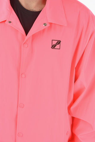Solid Color Windbreaker with Contrasting Detail