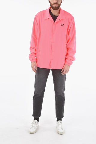 Solid Color Windbreaker with Contrasting Detail