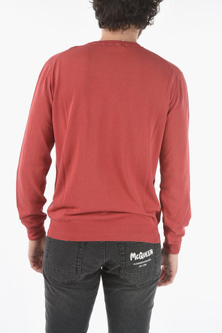 Lightweight Cotton Solid Color Crew-Neck Sweater