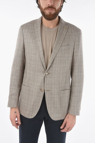 CC COLLECTION silk RIGHT side vents 2-button blazer with Golden Pin