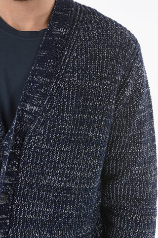 V-Neck Cotton and Flax Cardigan