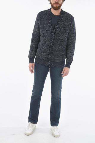 V-Neck Cotton and Flax Cardigan
