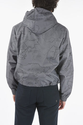 All Over Printed TRAIL MAP Jacket with Hood