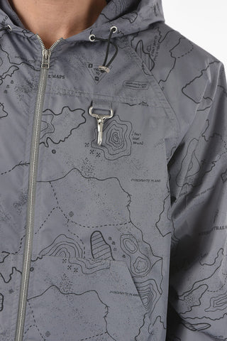 All Over Printed TRAIL MAP Jacket with Hood