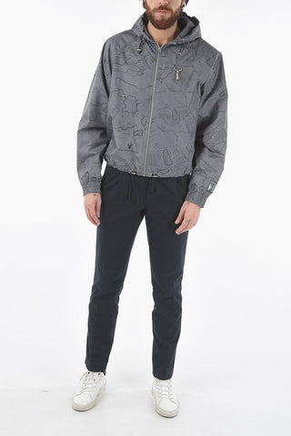 All Over Printed TRAIL MAP Jacket with Hood