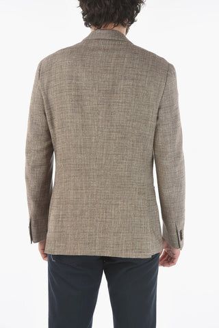 side vents peak lapel double-breasted blazer