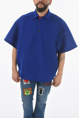 Solid Color Oversized Polo Shirt