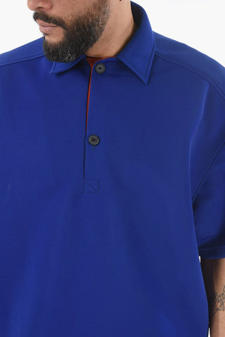 Solid Color Oversized Polo Shirt
